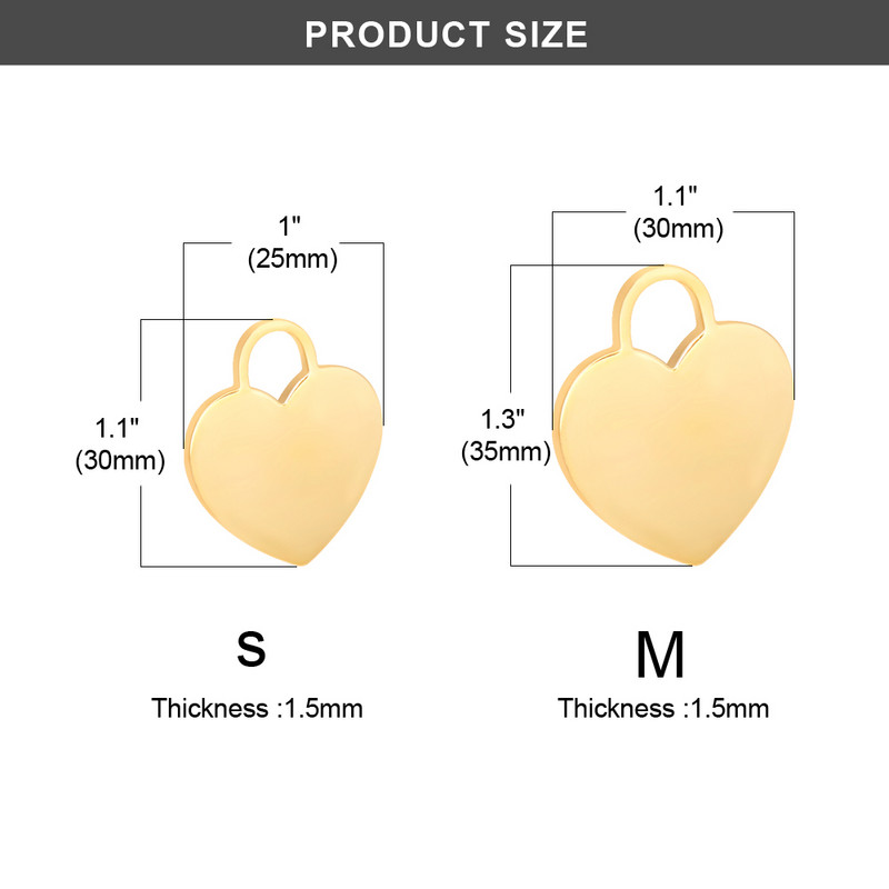Prilagođena identifikacijska oznaka psa u obliku srca s ugraviranim malim srednjim velikim pločicom s imenom kućnog ljubimca od nehrđajućeg čelika Personalizirana modna zlatna oznaka za psa protiv gubitka
