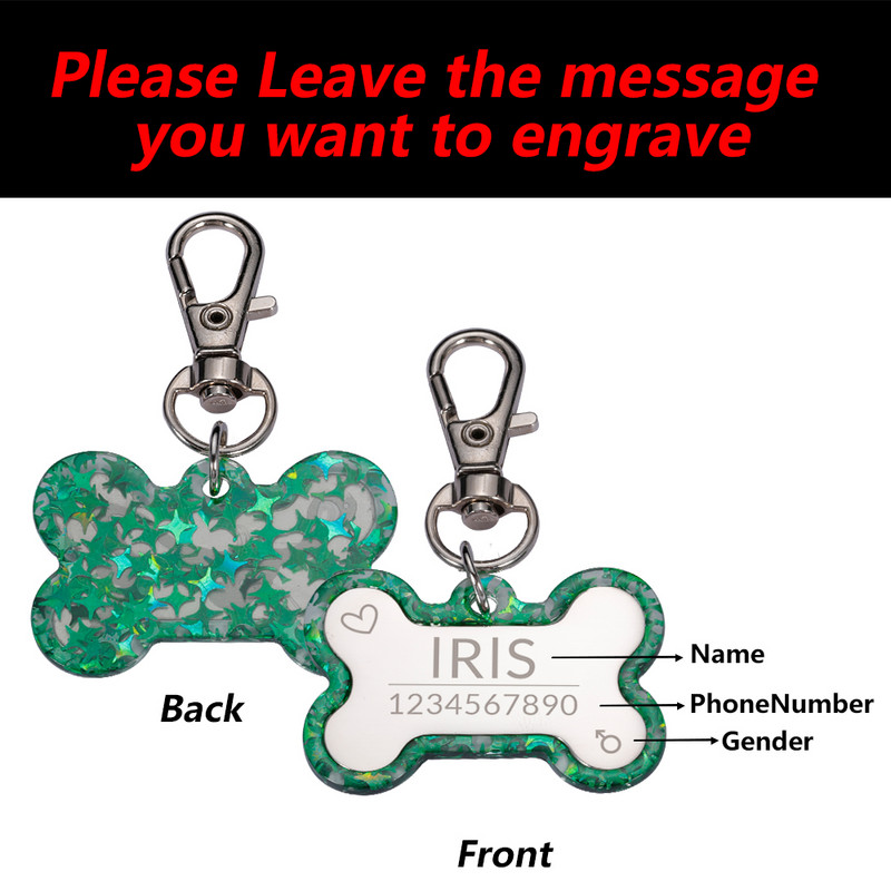 Etichetă personalizată de identificare pentru câini pisici Accesorii colorate pentru guler pentru animale de companie Etichete cu nume pentru animale de companie Etichetă personalizată din oțel inoxidabil Accesorii pentru animale de companie