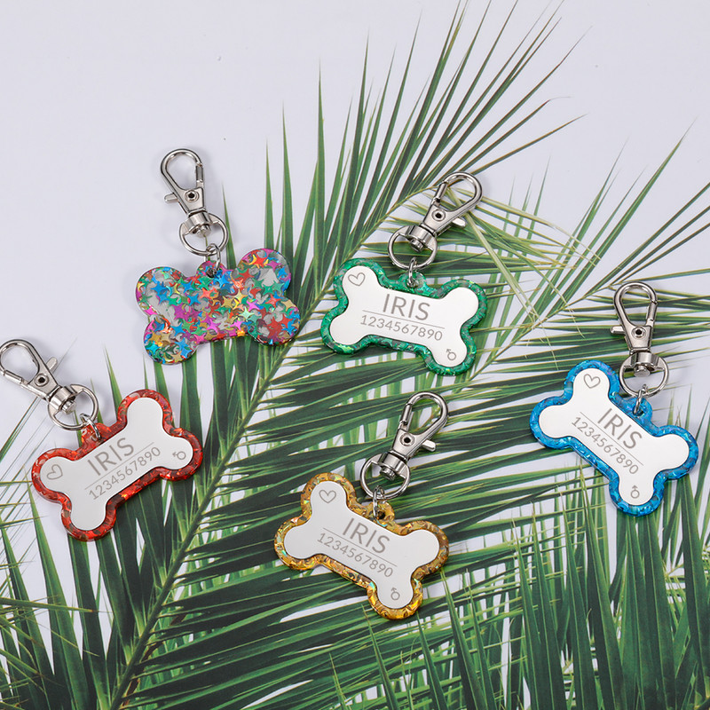 Etichetă personalizată de identificare pentru câini pisici Accesorii colorate pentru guler pentru animale de companie Etichete cu nume pentru animale de companie Etichetă personalizată din oțel inoxidabil Accesorii pentru animale de companie