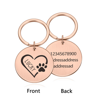 Διπλής όψης Προσαρμοσμένο όνομα Ετικέτες διεύθυνσης Ετικέτες κατοικίδιων σκύλων Κολάρο γάτας Αξεσουάρ Αναγνωριστικό κατοικίδιου Ετικέτες σκύλου Κολάρα από ανοξείδωτο χάλυβα Ετικέτα γάτας