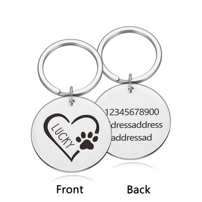 Διπλής όψης Προσαρμοσμένο όνομα Ετικέτες διεύθυνσης Ετικέτες κατοικίδιων σκύλων Κολάρο γάτας Αξεσουάρ Αναγνωριστικό κατοικίδιου Ετικέτες σκύλου Κολάρα από ανοξείδωτο χάλυβα Ετικέτα γάτας