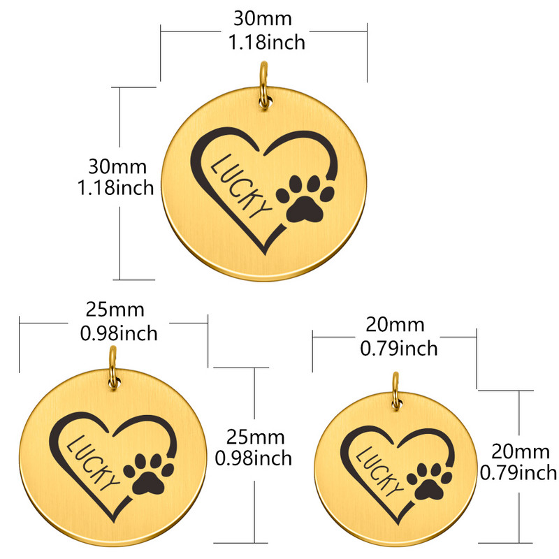 Διπλής όψης Προσαρμοσμένο όνομα Ετικέτες διεύθυνσης Ετικέτες κατοικίδιων σκύλων Κολάρο γάτας Αξεσουάρ Αναγνωριστικό κατοικίδιου Ετικέτες σκύλου Κολάρα από ανοξείδωτο χάλυβα Ετικέτα γάτας