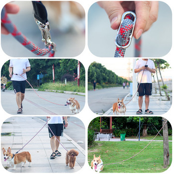 2,6M Hands Free Slip Leash Dog for Running Multifunctional Dog Training Leads Nylon Double Leash for Puppy Small & large Dog