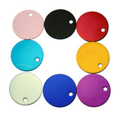 Χονδρική 20 τεμ. Στρογγυλό σχήμα Αλουμινίου Ετικέτα ID κατοικίδιων ζώων 2 όψεων Προσαρμοσμένη χαραγμένη σκύλος γάτα Όνομα κατοικίδιου Αριθμός τηλεφώνου ID ετικέτας Γούρι Προσωποποιημένο