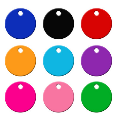 Χονδρική 20 τεμ. Στρογγυλό σχήμα Αλουμινίου Ετικέτα ID κατοικίδιων ζώων 2 όψεων Προσαρμοσμένη χαραγμένη σκύλος γάτα Όνομα κατοικίδιου Αριθμός τηλεφώνου ID ετικέτας Γούρι Προσωποποιημένο