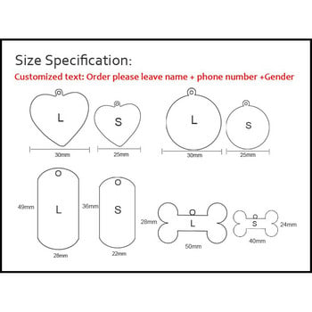 Персонализиран етикет за куче Гравирано име от неръждаема стомана ID етикети за нашийник за кучета Анти-загубен домашен любимец Табелка с име Висулка за Питбул Лабрадор