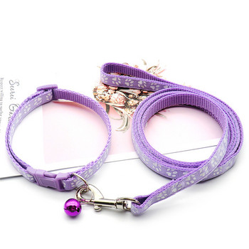 Cute Dog Paw Print Pet Traction Rope Puppy Collar Set Πολλαπλών χρωμάτων Ρυθμιζόμενα Αξεσουάρ Puppy Cat Προμήθειες για κατοικίδια 1,2 εκατ.