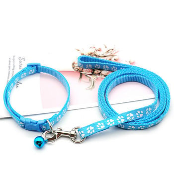 Cute Dog Paw Print Pet Traction Rope Puppy Collar Set Πολλαπλών χρωμάτων Ρυθμιζόμενα Αξεσουάρ Puppy Cat Προμήθειες για κατοικίδια 1,2 εκατ.