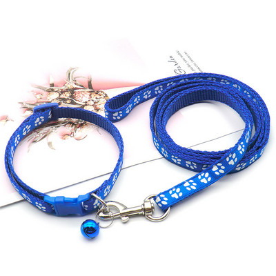 Drăguț câine amprentă labe pentru animale de companie frânghie de tracțiune set zgarda cățel mai multe culori reglabile accesorii pentru pisici pentru cățel accesorii pentru animale de companie 1,2 m