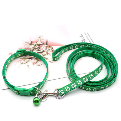 Drăguț câine amprentă labe pentru animale de companie frânghie de tracțiune set zgarda cățel mai multe culori reglabile accesorii pentru pisici pentru cățel accesorii pentru animale de companie 1,2 m