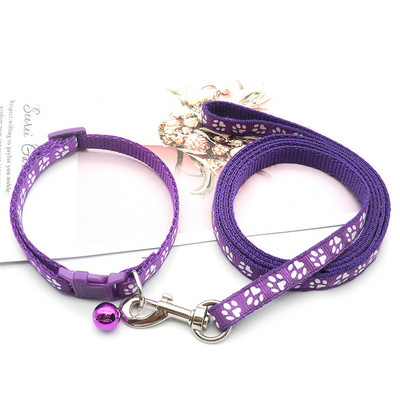 Drăguț câine amprentă labe pentru animale de companie frânghie de tracțiune set zgarda cățel mai multe culori reglabile accesorii pentru pisici pentru cățel accesorii pentru animale de companie 1,2 m