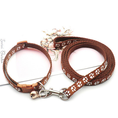 Drăguț câine amprentă labe pentru animale de companie frânghie de tracțiune set zgarda cățel mai multe culori reglabile accesorii pentru pisici pentru cățel accesorii pentru animale de companie 1,2 m