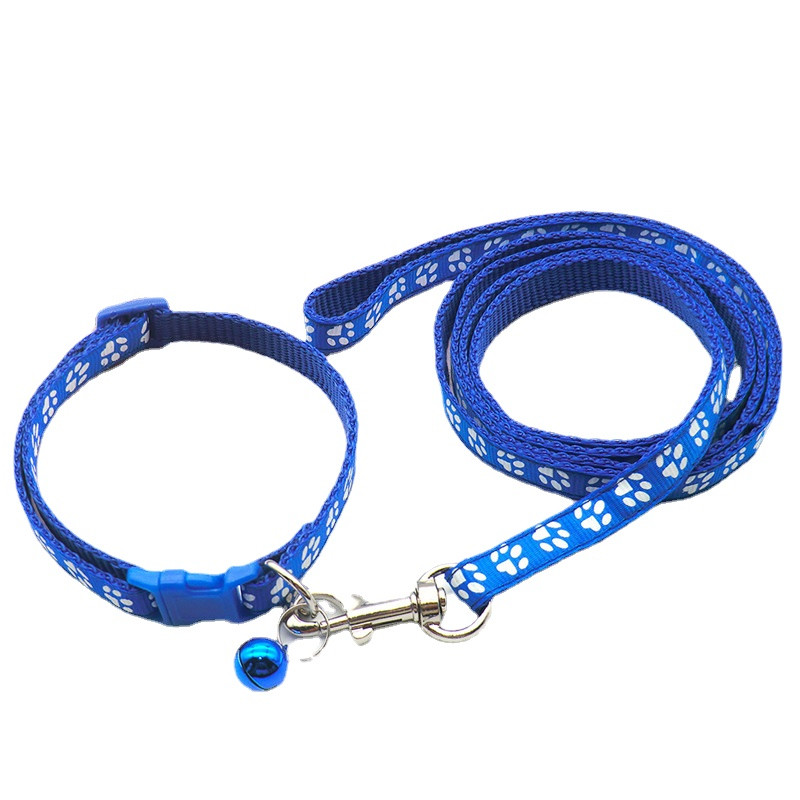 Drăguț câine amprentă labe pentru animale de companie frânghie de tracțiune set zgarda cățel mai multe culori reglabile accesorii pentru pisici pentru cățel accesorii pentru animale de companie 1,2 m