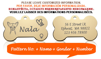 Bone Dog ID Silt Lemmiklooma kaelarihma ripats Isikupärastatud graveeritud koera näonimi kassi kutsikale võtmehoidja võlu kaelakee tarvikud Sugu