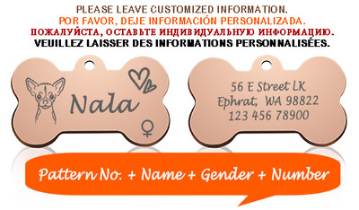 Bone Dog ID Silt Lemmiklooma kaelarihma ripats Isikupärastatud graveeritud koera näonimi kassi kutsikale võtmehoidja võlu kaelakee tarvikud Sugu