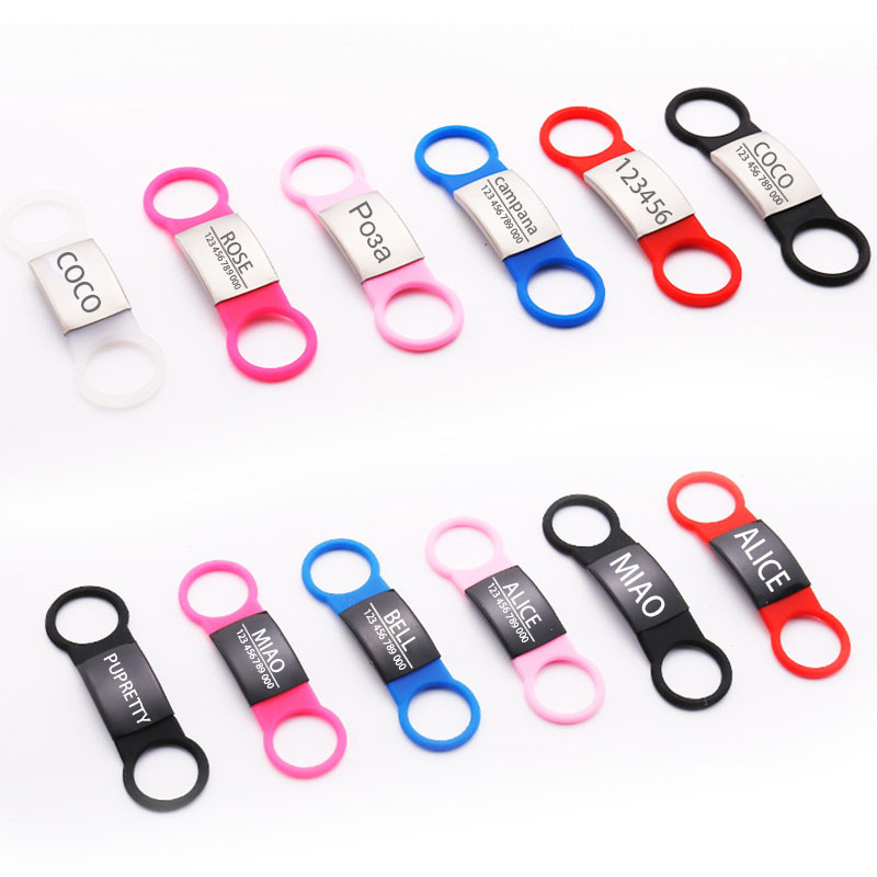 Lemmiklooma koera silt Silikoonist roostevabast terasest ID silt Kontakt nimesilt kadumise vastane tasuta graveerimine kohandatud koerad kassid kaelarihma tarvik S,L