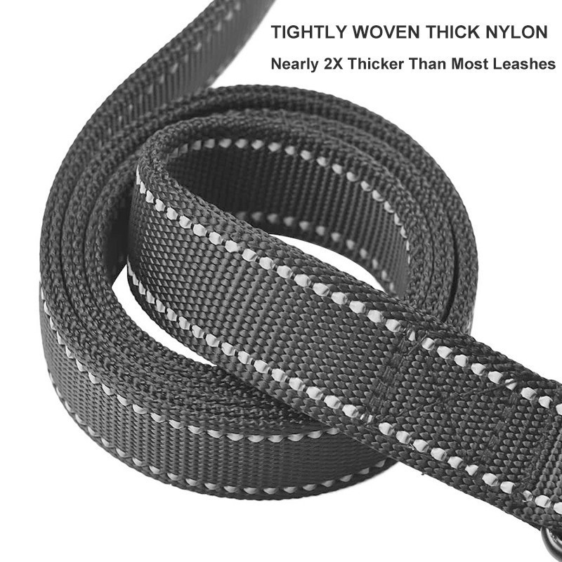 Benepaw reflektirajući podstavljeni povodac za pse s dvije ručke, izdržljiv mali, srednji, veliki povodac za dresuru pasa, najlonski povodac, 7 boja