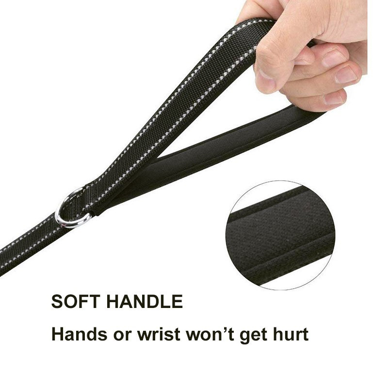 Benepaw reflektirajući podstavljeni povodac za pse s dvije ručke, izdržljiv mali, srednji, veliki povodac za dresuru pasa, najlonski povodac, 7 boja