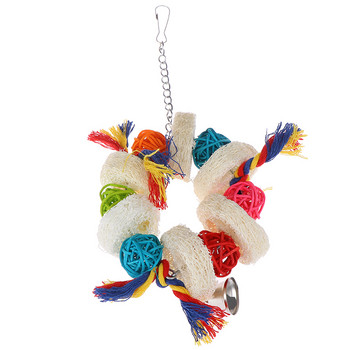 Parrot Toys Дървени птици Стоящи дъвчащи поставки Играчки Bead Ball Heart Star Shape Parrot Toy Bird Toys Аксесоари Консумативи