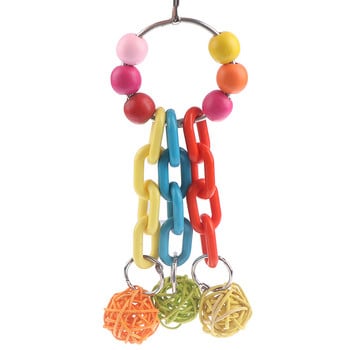 Parrot Toys Wood Birds Standing Rack Chewing Toys Bead Ball Heart Star Shape Parrot Toy Παιχνίδια για πουλιά Αξεσουάρ προμήθειες