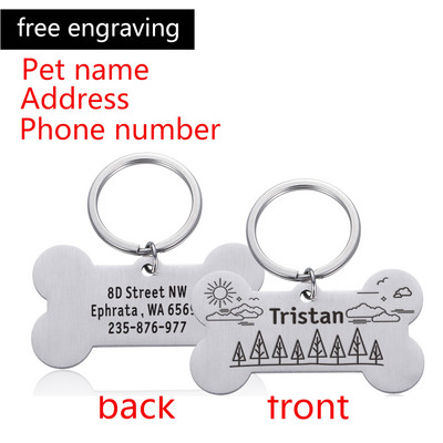 Tasuta graveerimine Lemmiklooma ID Koerasildid Võtmehoidja Lemmiklooma koera kaelarihma tarvikud Kaunistus kaelarihmad Roostevabast terasest koera lemmiklooma kohandatud sildid