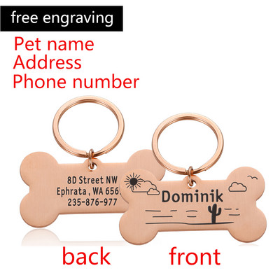 Tasuta graveerimine Lemmiklooma ID Koerasildid Võtmehoidja Lemmiklooma koera kaelarihma tarvikud Kaunistus kaelarihmad Roostevabast terasest koera lemmiklooma kohandatud sildid