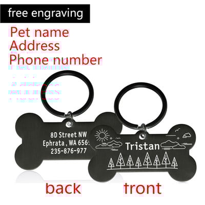 Tasuta graveerimine Lemmiklooma ID Koerasildid Võtmehoidja Lemmiklooma koera kaelarihma tarvikud Kaunistus kaelarihmad Roostevabast terasest koera lemmiklooma kohandatud sildid