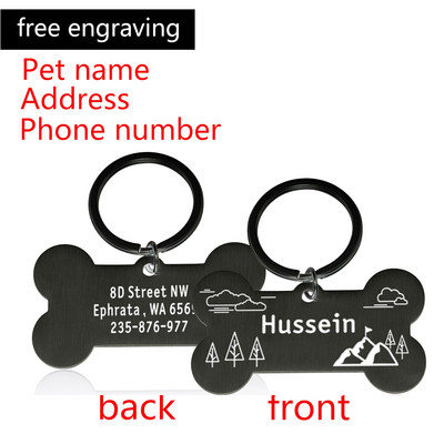 Tasuta graveerimine Lemmiklooma ID Koerasildid Võtmehoidja Lemmiklooma koera kaelarihma tarvikud Kaunistus kaelarihmad Roostevabast terasest koera lemmiklooma kohandatud sildid
