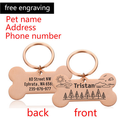 Tasuta graveerimine Lemmiklooma ID Koerasildid Võtmehoidja Lemmiklooma koera kaelarihma tarvikud Kaunistus kaelarihmad Roostevabast terasest koera lemmiklooma kohandatud sildid