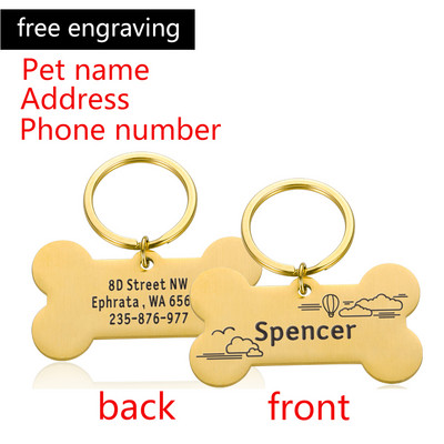 Tasuta graveerimine Lemmiklooma ID Koerasildid Võtmehoidja Lemmiklooma koera kaelarihma tarvikud Kaunistus kaelarihmad Roostevabast terasest koera lemmiklooma kohandatud sildid