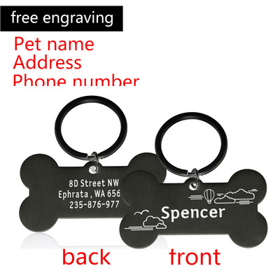 Tasuta graveerimine Lemmiklooma ID Koerasildid Võtmehoidja Lemmiklooma koera kaelarihma tarvikud Kaunistus kaelarihmad Roostevabast terasest koera lemmiklooma kohandatud sildid
