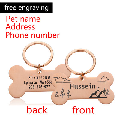 Tasuta graveerimine Lemmiklooma ID Koerasildid Võtmehoidja Lemmiklooma koera kaelarihma tarvikud Kaunistus kaelarihmad Roostevabast terasest koera lemmiklooma kohandatud sildid
