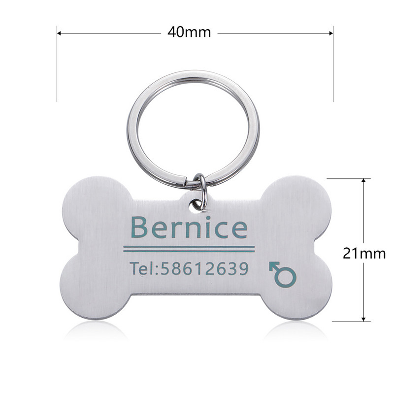 Tasuta graveerimine Lemmiklooma ID Koerasildid Võtmehoidja Lemmiklooma koera kaelarihma tarvikud Kaunistus kaelarihmad Roostevabast terasest koera lemmiklooma kohandatud sildid