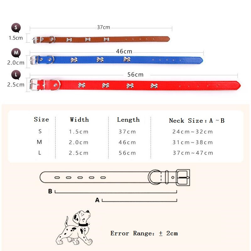 Piele osoasă Guler durabil pentru câini pentru animale de companie Accesorii pentru animale de companie Guler pentru curele de gât pentru câini cățeluș Guler pentru câini mici și mari