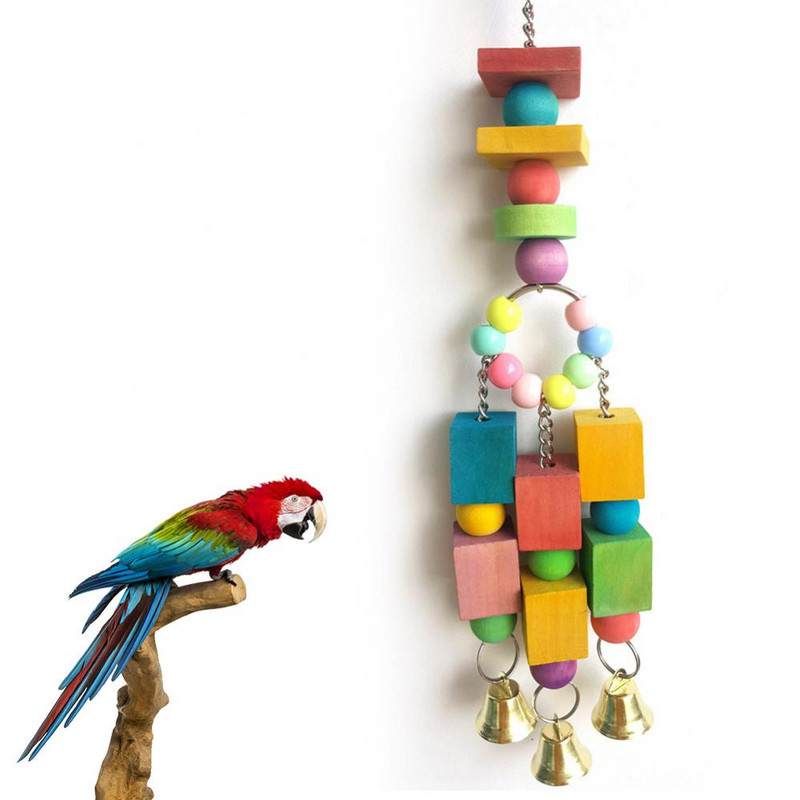 Kvadrati u više boja, perle, zvona, kavezi za gnijezda papiga, ovjesi, igračke za ptice, ukrasni ukrasi sa zvončićima, mini viseći privjesak