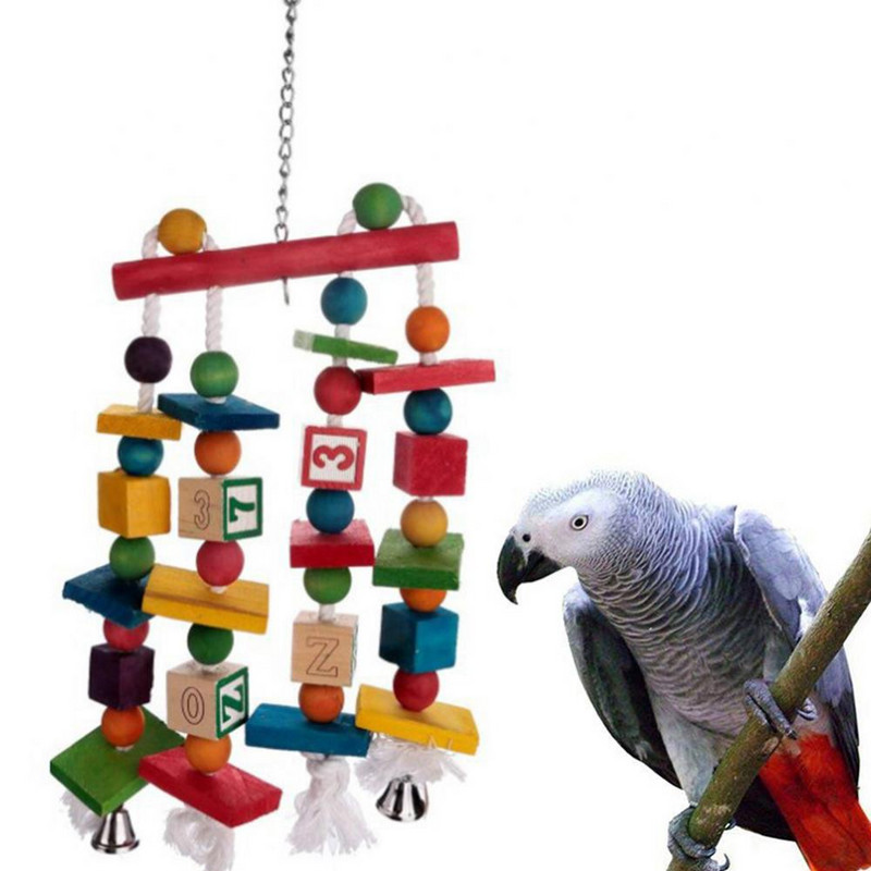 Piekārti mājdzīvnieku putnu papagaiļu bloki košļājamā koduma būra dekora statīvs šūpoles