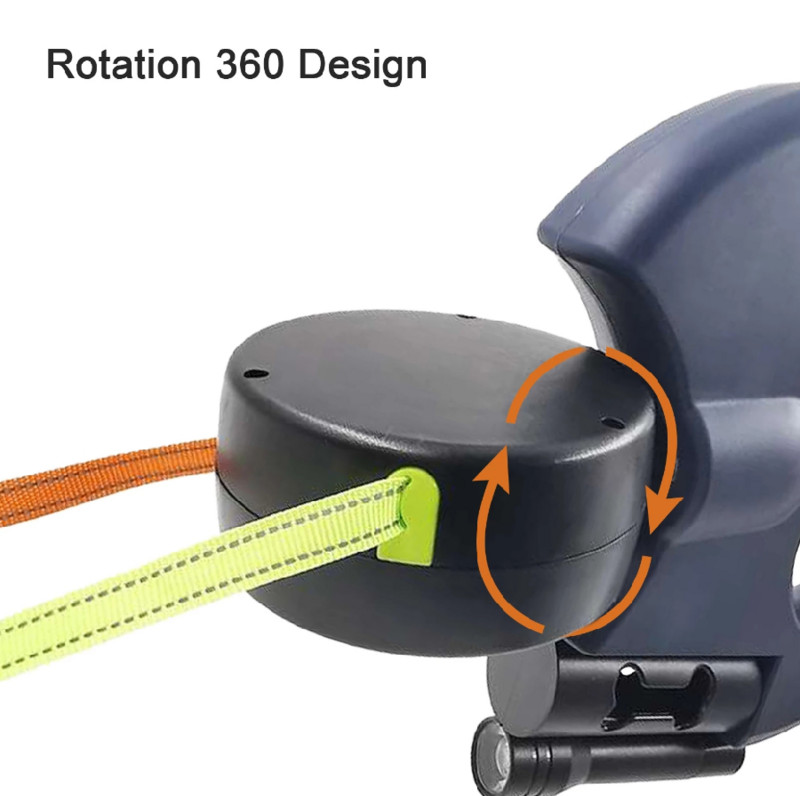 3 spalvų ištraukiamas dvigubas dvivietis naminių gyvūnėlių pavadėlis.
