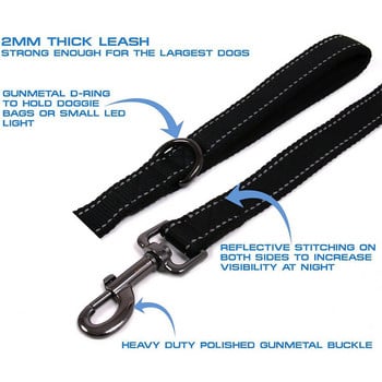 Dog Leashes Outdoor Travel Dog Chain Heavy Duty Double Handle Lead για καλύτερο έλεγχο Εκπαίδευση Προμήθειες για κατοικίδια με διπλή λαβή