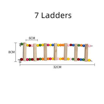 Scări pentru papagali pentru păsări Jucărie pentru cățărare Minge colorată agățată Jucării pentru papagali din lemn natural Scări pentru papagali Conuri Peruși Cockatiels