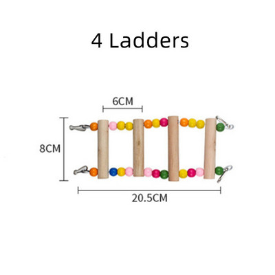 Scări pentru papagali pentru păsări Jucărie pentru cățărare Minge colorată agățată Jucării pentru papagali din lemn natural Scări pentru papagali Conuri Peruși Cockatiels