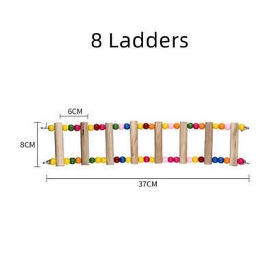 Scări pentru papagali pentru păsări Jucărie pentru cățărare Minge colorată agățată Jucării pentru papagali din lemn natural Scări pentru papagali Conuri Peruși Cockatiels