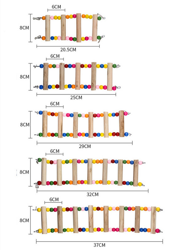 Scări pentru papagali pentru păsări Jucărie pentru cățărare Minge colorată agățată Jucării pentru papagali din lemn natural Scări pentru papagali Conuri Peruși Cockatiels