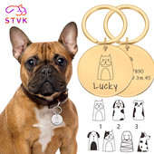 STVK Pets Id-Tag Guleruri Anti-Pierdut Câine Personalizat Cățeluș Breloc din oțel inoxidabil Gravura personalizată Etichete cu nume de câine pentru animale de companie