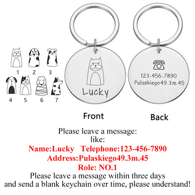 STVK Pets Id-Tag Guleruri Anti-Pierdut Câine Personalizat Cățeluș Breloc din oțel inoxidabil Gravura personalizată Etichete cu nume de câine pentru animale de companie