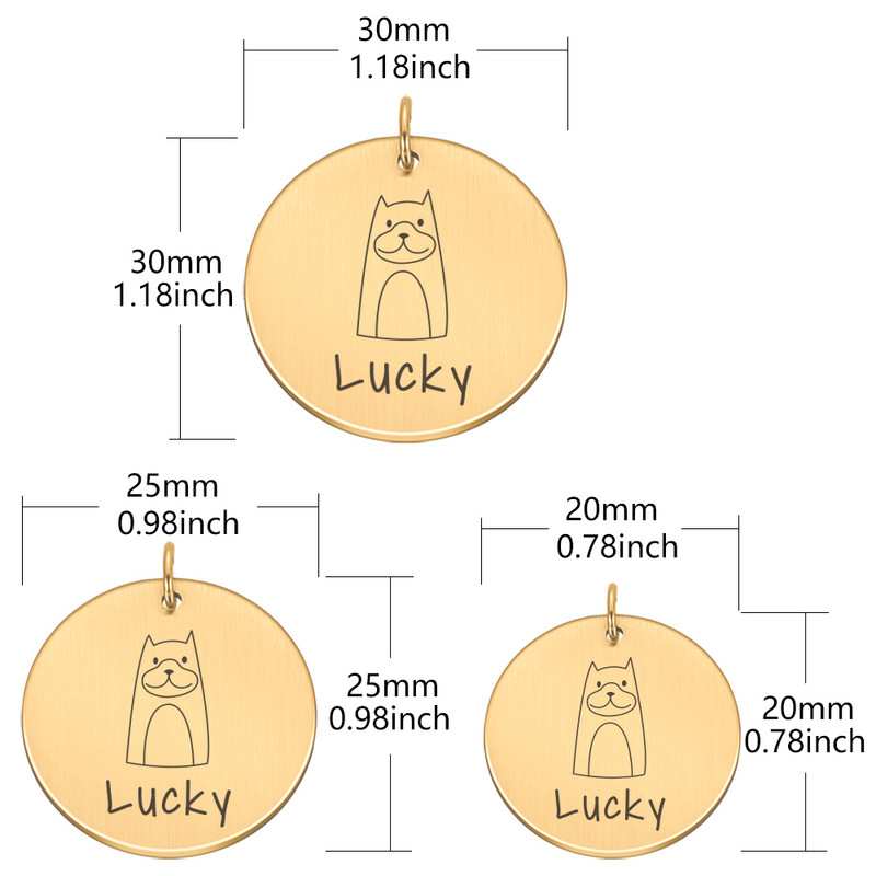 STVK Pets Id-Tag Guleruri Anti-Pierdut Câine Personalizat Cățeluș Breloc din oțel inoxidabil Gravura personalizată Etichete cu nume de câine pentru animale de companie