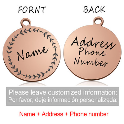 Prilagođena personalizirana ID mačka Pas Krug Oznaka Ogrlica Privjesak Gravirana ogrlica za kućne ljubimce Lanac Privjesak Pribor za naziv oznake Proizvodi