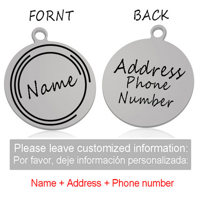 Prilagođena personalizirana ID mačka Pas Krug Oznaka Ogrlica Privjesak Gravirana ogrlica za kućne ljubimce Lanac Privjesak Pribor za naziv oznake Proizvodi