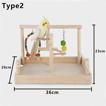 Ξύλινη Βάση για Πέρκα για Πουλί Παπαγάλος Πλατφόρμα Παιδική Χαρά Γυμναστήριο Playstand Ladder Διαδραστικά παιχνίδια Προμήθειες για πουλιά