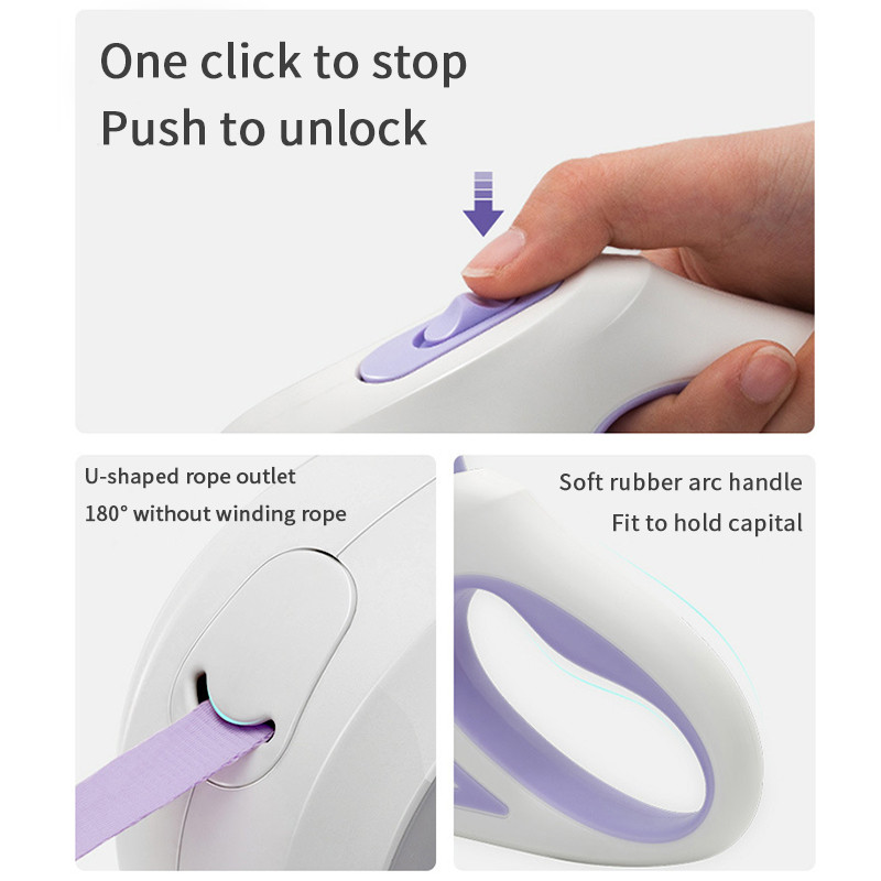 3/5M Lesă pentru câini, ușoară, retractabilă pentru animale de companie, centură de frânghie de tracțiune, durabilă, de dimensiuni mari, pentru alergare, lesă, prelungire automată a plumbului pentru pisici