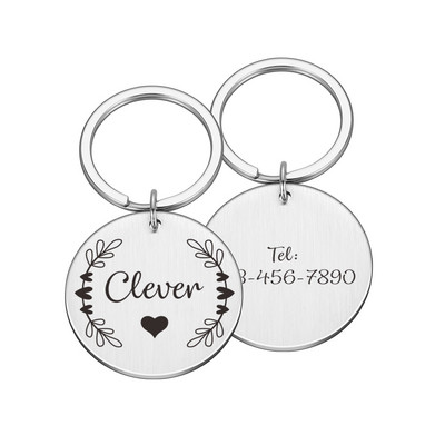 Gravura personalizată Etichete cu nume de pisică pentru animale de companie Etichetă de identificare pentru câine personalizată Accesorii pentru guler Plăcuță de identificare Breloc metal cu pandantiv anti-pierdere